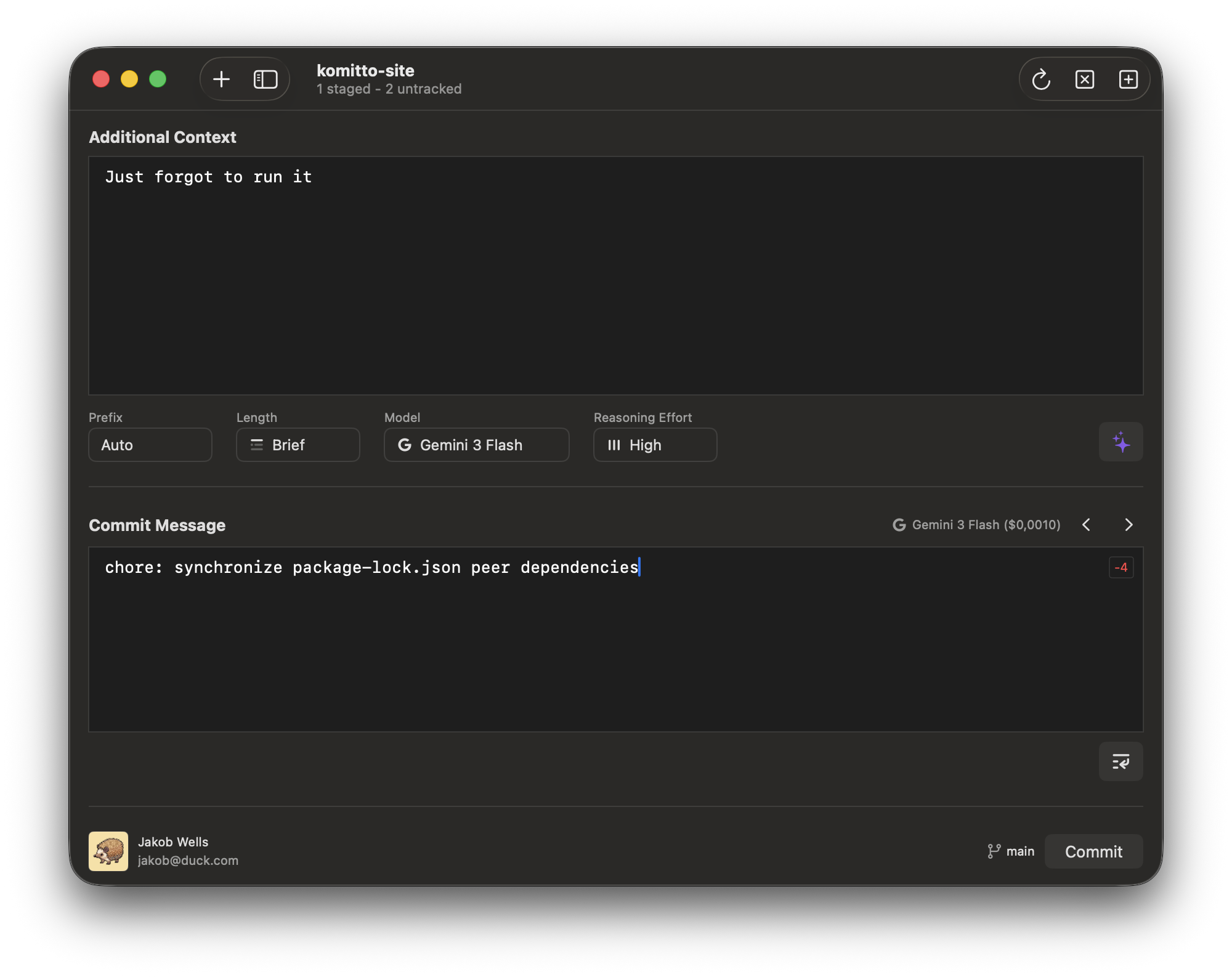 Komitto app screenshot