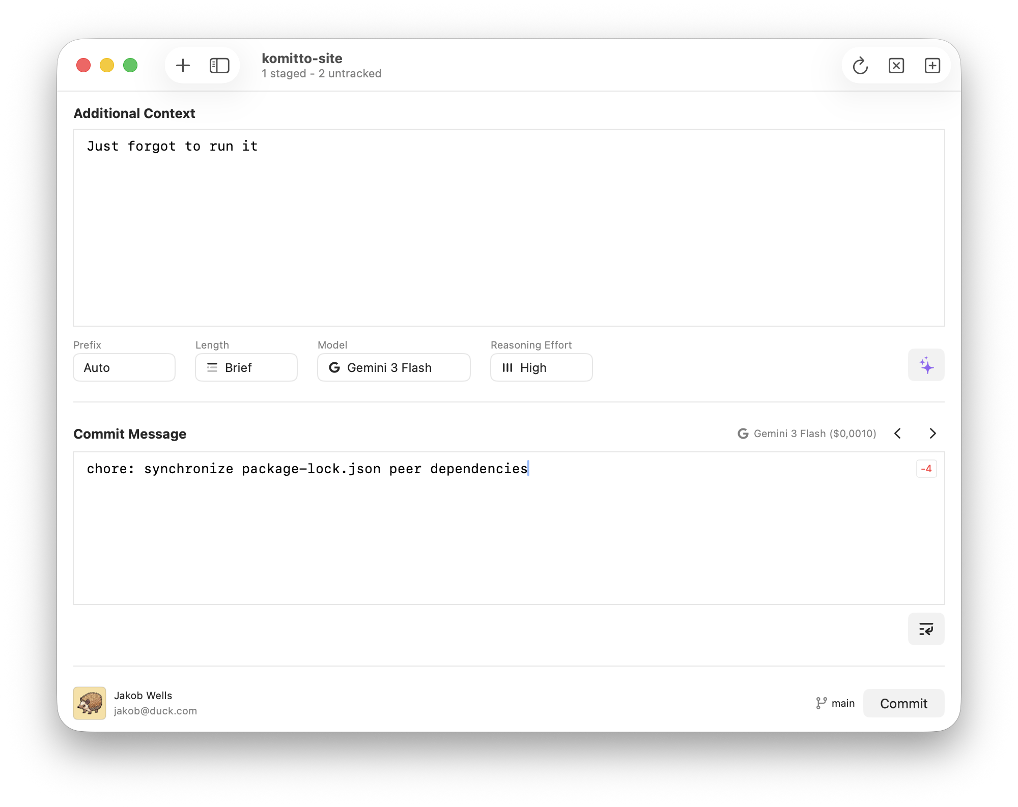 Komitto app screenshot